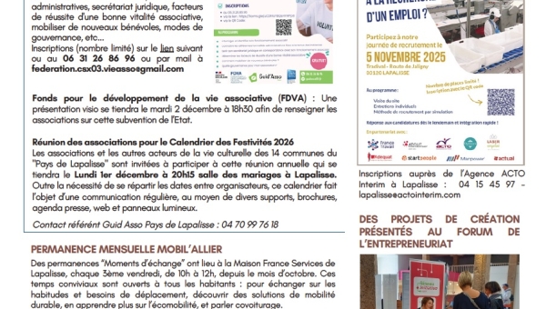 Lettre d'informations 2025 - N°23 Maison France Services Pays de Lapalisse